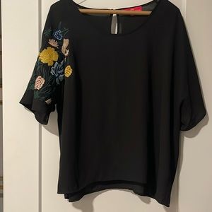 Embroidered floral blouse